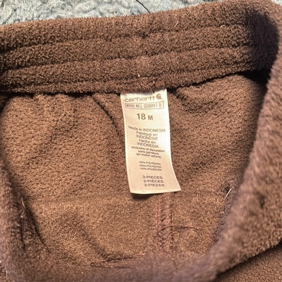 Carhartt Brown Fleece Pants 18months - Picture 2 of 3